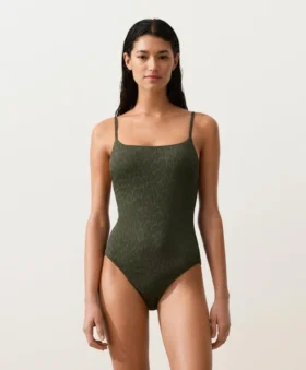 Costume de baie texturat cu imprimeu leopard