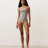 Costume de baie triunghiular cu dungi Costume de baie triunghiular cu dungi