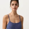 Costume de baie triunghiular cu imprimeu în carouri Costume de baie triunghiular cu imprimeu în carouri