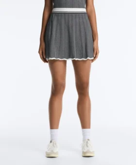 Fustă din tricot cu model în zig-zag, talie înaltă, fără cusături
