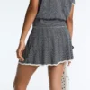 Fustă din tricot cu model în zig-zag, talie înaltă, fără cusături