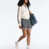 Fustă din tricot cu model în zig-zag, talie înaltă, fără cusături