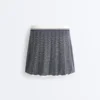 Fustă din tricot cu model în zig-zag, talie înaltă, fără cusături