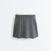 Fustă din tricot cu model în zig-zag, talie înaltă, fără cusături