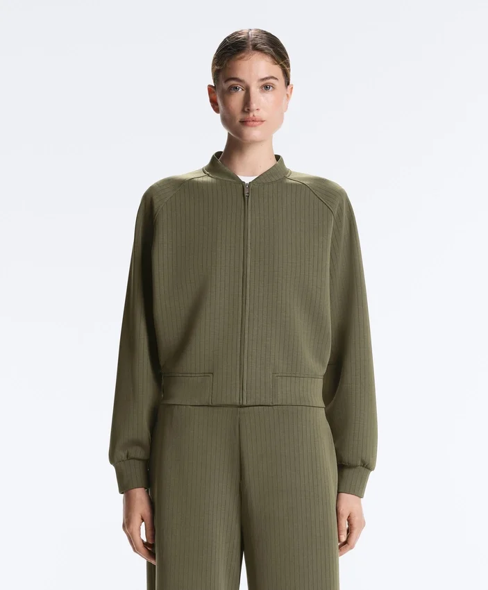 Geci bomber cu dungi, din modal Soft Touch Geci bomber cu dungi, din modal Soft Touch