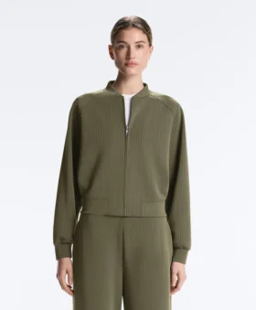 Geci bomber cu dungi, din modal Soft Touch