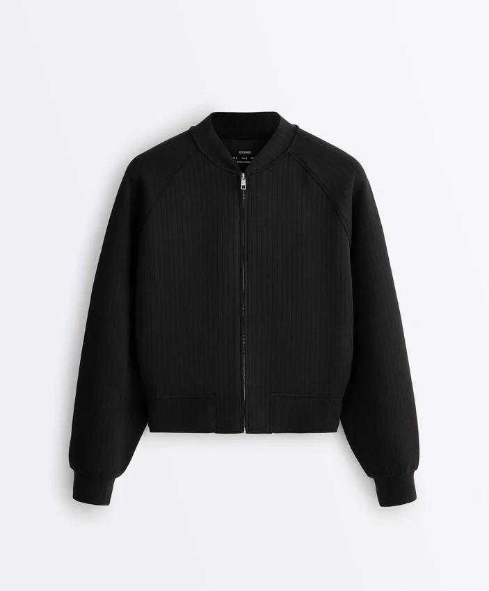 Geci bomber cu dungi, din modal Soft Touch Geci bomber cu dungi, din modal Soft Touch