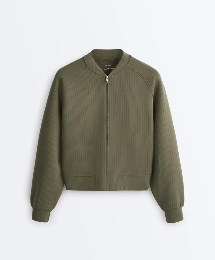 Geci bomber cu dungi, din modal Soft Touch Geci bomber cu dungi, din modal Soft Touch