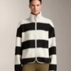 Geci bomber din imitație de geci din piele de oaie cu dungi Geci bomber din imitație de geci din piele de oaie cu dungi