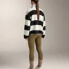 Geci bomber din imitație de geci din piele de oaie cu dungi Geci bomber din imitație de geci din piele de oaie cu dungi