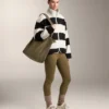 Geci bomber din imitație de geci din piele de oaie cu dungi Geci bomber din imitație de geci din piele de oaie cu dungi