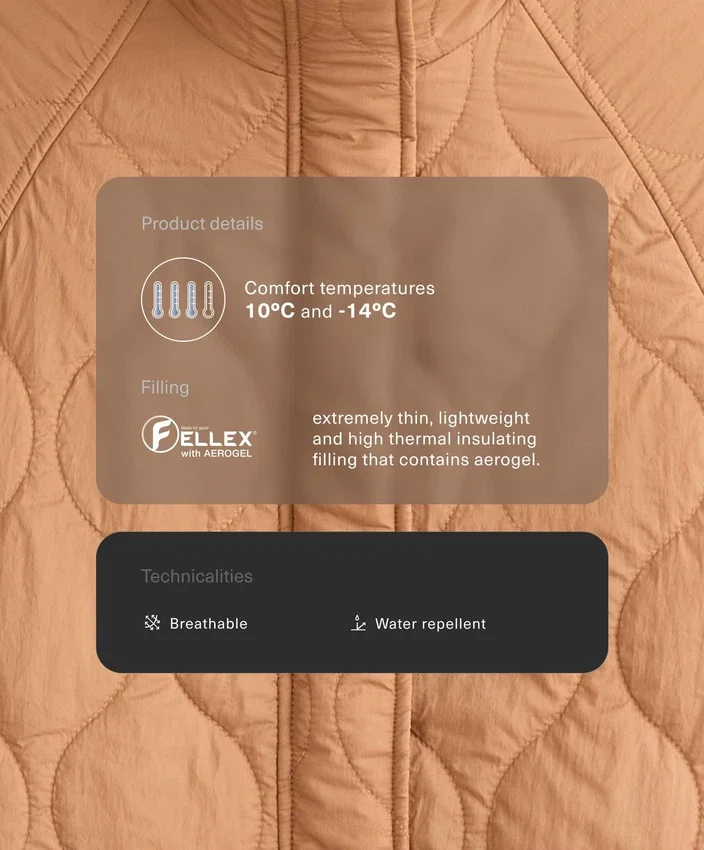 Geci căptușite cu Fellex® Aerogel, hidrofugă Geci căptușite cu Fellex® Aerogel, hidrofugă