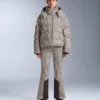 Pantaloni de schi elastici, cu talie înaltă, imprimați, rezistenți la apă Pantaloni de schi elastici, cu talie înaltă, imprimați, rezistenți la apă
