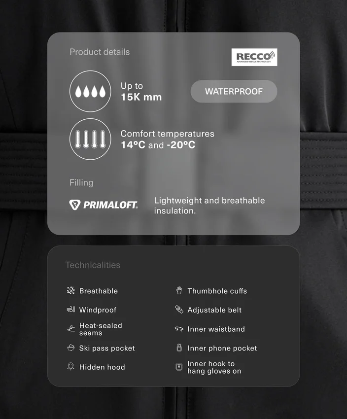Geci căptușite impermeabile Primaloft® Ski Geci căptușite impermeabile Primaloft® Ski