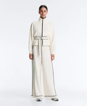 Pantaloni cu croi larg din modal moale Soft Touch, cu bordură contrastantă