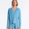 Geci cu glugă din tricot cu model împletit, spălată