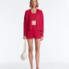 Geci cu glugă din tricot cu model împletit, spălată