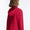 Geci cu glugă din tricot cu model împletit, spălată