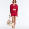 Geci cu glugă din tricot cu model împletit, spălată