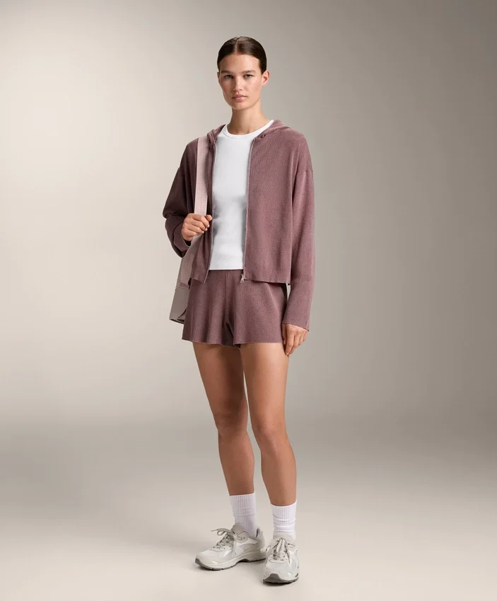 Geci cu glugă din tricot cu nervuri Geci cu glugă din tricot cu nervuri