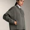 Geci cu glugă și detalii din tricot cu modal periat Geci cu glugă și detalii din tricot cu modal periat