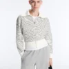Geci cu guler din tricot cu dungi, din bumbac Geci cu guler din tricot cu dungi, din bumbac