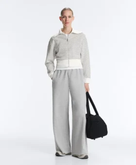Geci cu guler din tricot cu dungi, din bumbac Geci cu guler din tricot cu dungi, din bumbac