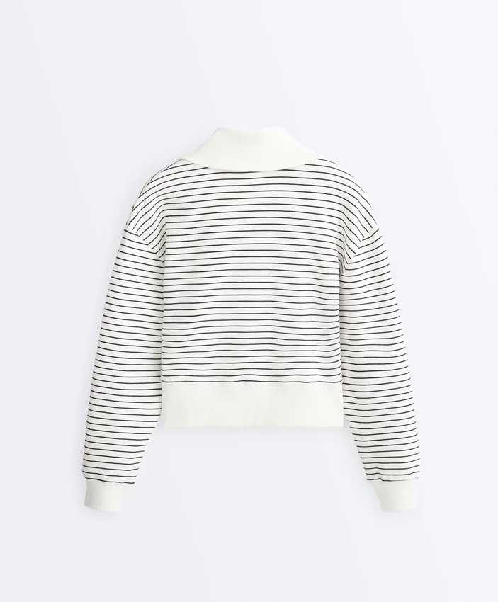 Geci cu guler din tricot cu dungi, din bumbac Geci cu guler din tricot cu dungi, din bumbac