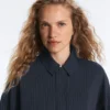 Geci cu guler polo din piqué cu dungi fine și bumbac Geci cu guler polo din piqué cu dungi fine și bumbac