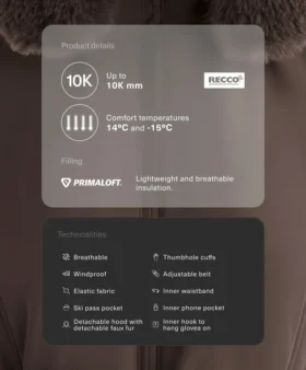 Geci de schi Primaloft® rezistentă la apă, cu croială super-slim Geci de schi Primaloft® rezistentă la apă, cu croială super-slim