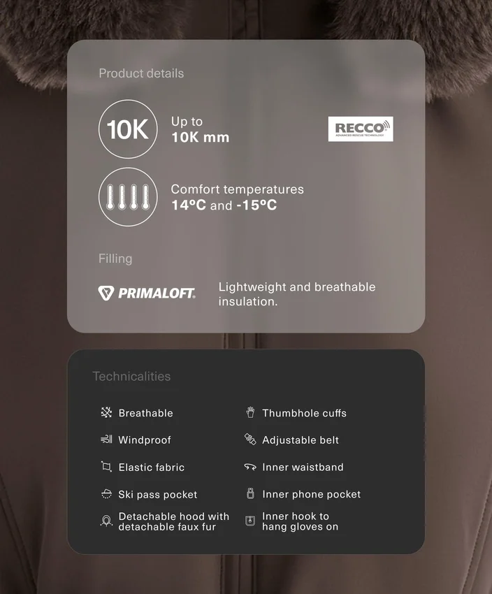 Geci de schi Primaloft® rezistentă la apă, cu croială super-slim Geci de schi Primaloft® rezistentă la apă, cu croială super-slim