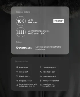 Geci de schi Primaloft® rezistentă la apă, cu croială super-slim