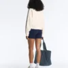 Geci din bumbac piqué cu bandă laterală în model herringbone