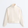 Geci din bumbac piqué cu bandă laterală în model herringbone