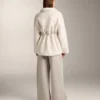 Geci din imitație de geci din piele de oaie cu talie reglabilă Geci din imitație de geci din piele de oaie cu talie reglabilă
