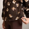 Geci din imitație de piele de oaie cu imprimeu floral