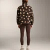 Geci din imitație de piele de oaie cu imprimeu floral