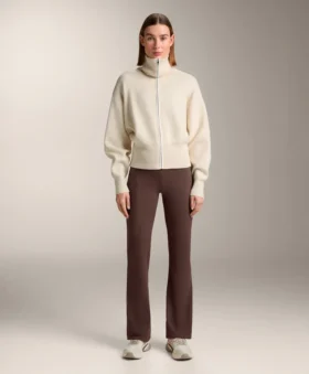 Geci din tricot cu fermoar contrastant