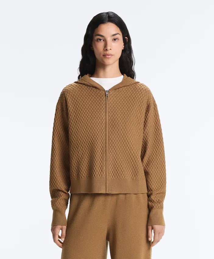 Geci din tricot structurat cu glugă Geci din tricot structurat cu glugă