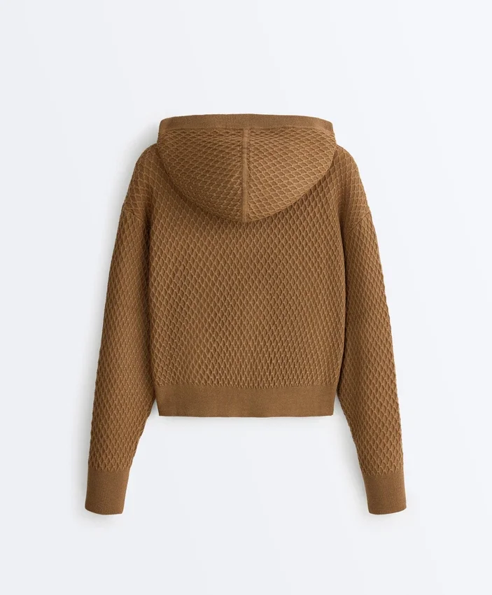 Geci din tricot structurat cu glugă Geci din tricot structurat cu glugă