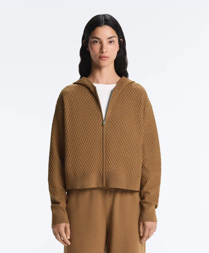 Geci din tricot structurat cu glugă Geci din tricot structurat cu glugă
