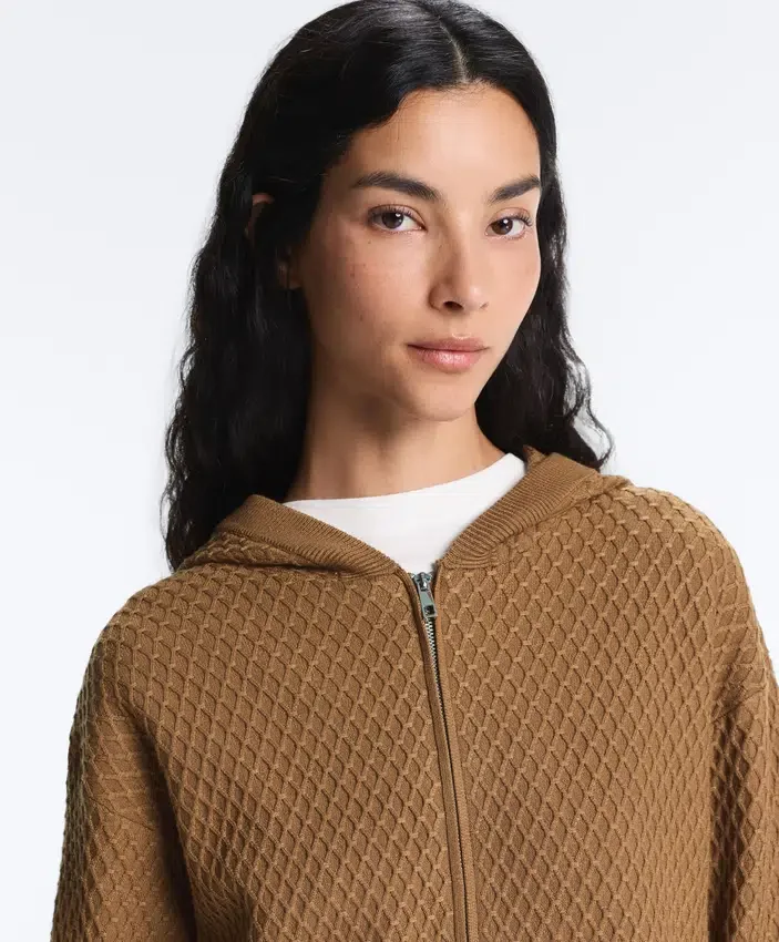 Geci din tricot structurat cu glugă Geci din tricot structurat cu glugă