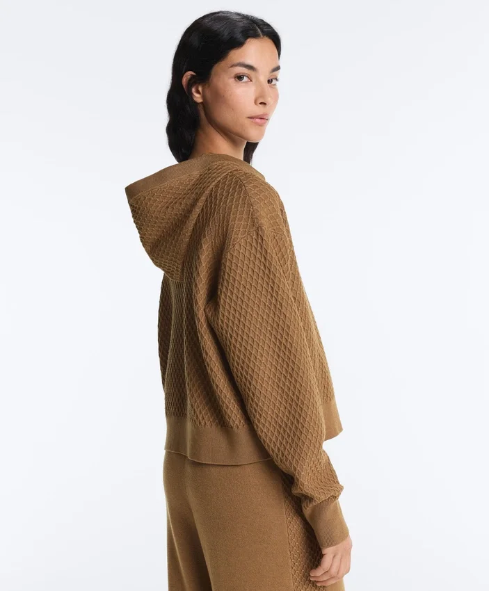 Geci din tricot structurat cu glugă Geci din tricot structurat cu glugă