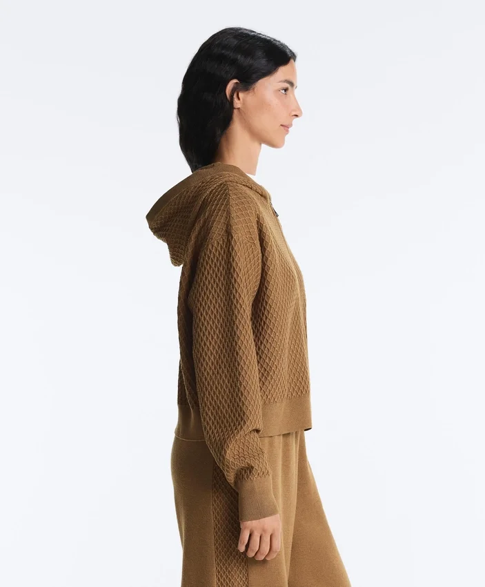 Geci din tricot structurat cu glugă Geci din tricot structurat cu glugă