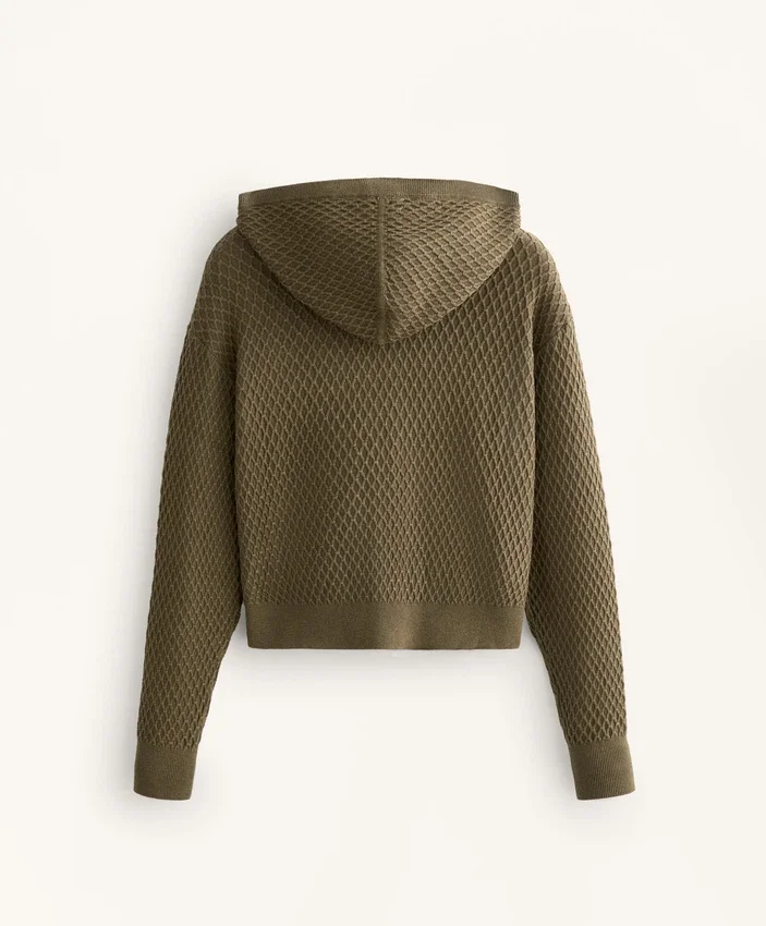 Geci din tricot structurat cu glugă Geci din tricot structurat cu glugă
