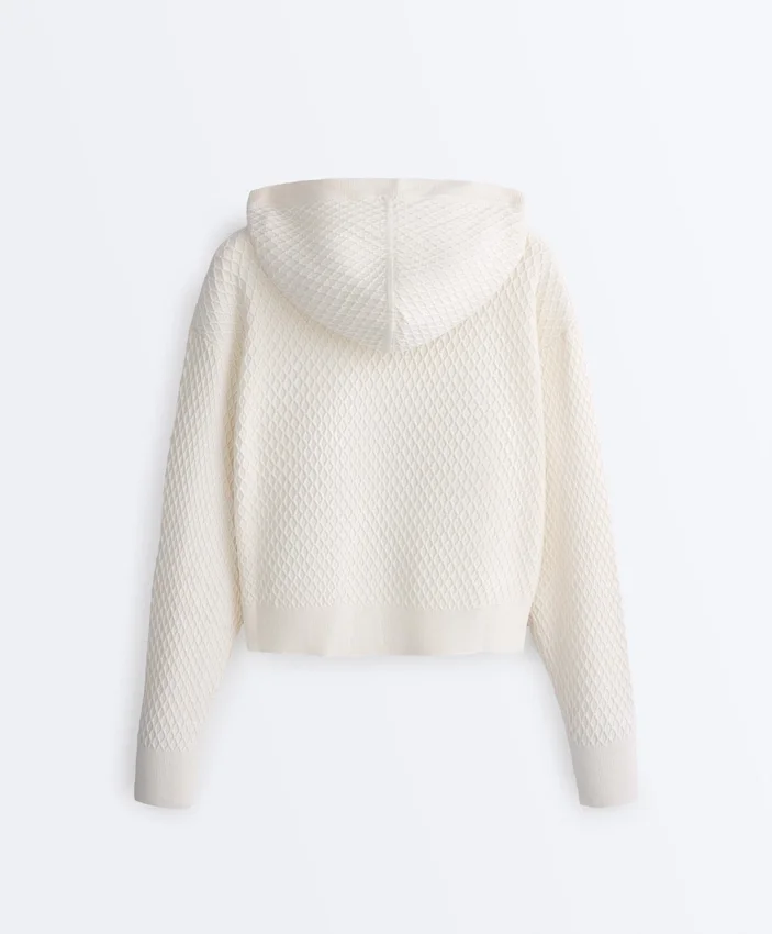 Geci din tricot structurat cu glugă Geci din tricot structurat cu glugă