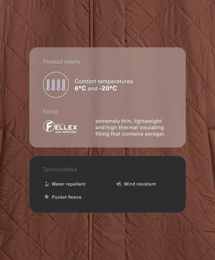 Geci lungi căptușite cu Fellex® Aerogel, hidrofugă Geci lungi căptușite cu Fellex® Aerogel, hidrofugă