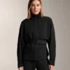 Geci lungi cu centură, din modal periat Geci lungi cu centură, din modal periat