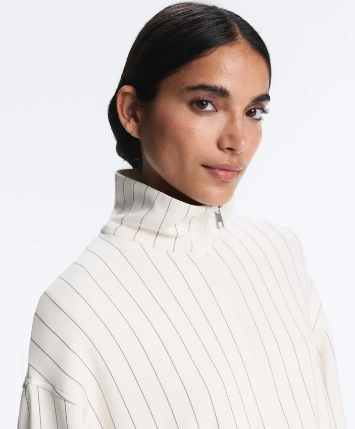 Geci lungi cu dungi, talie ajustabilă și material modal Soft Touch Geci lungi cu dungi, talie ajustabilă și material modal Soft Touch