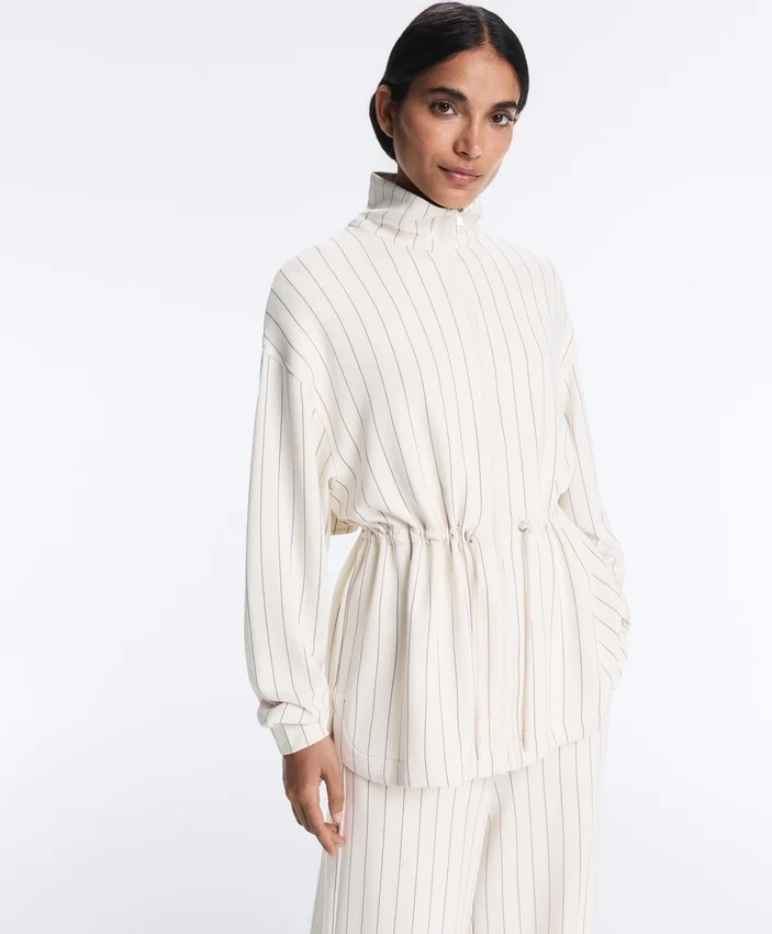 Geci lungi cu dungi, talie ajustabilă și material modal Soft Touch Geci lungi cu dungi, talie ajustabilă și material modal Soft Touch